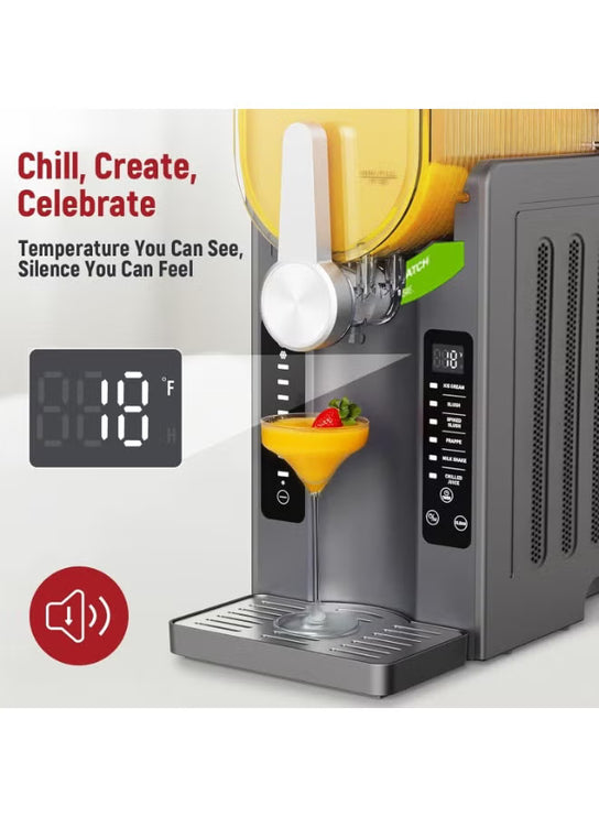 DSP KJ3085 Frozen Dessert & Slushie Maker – 1500W Electric Ice Drink Machine with Quick-Freeze, Compressor Cooling, 6 Preset Modes, Adjustable Thickness & One-Touch Control – Stainless Steel