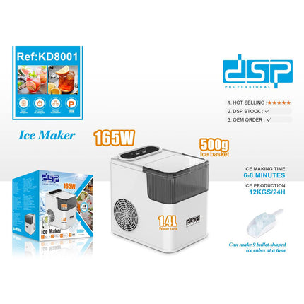 Ice maker maching 165W 1.4L DSP KD-8001