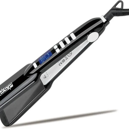 مكواة فرد الشعر الاحترافية DSP 10017A + بروتين الكيراتين المجاني وزجاجة زيت الأرغان 100% - 2 في 1 مع شاشة LCD وتقنية السيراميك - سلك قابل للدوران 360 درجة