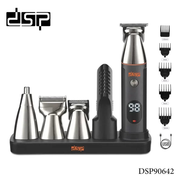 DSP 90642, 5-In-1 Rechargeable IPX6 Grooming Set