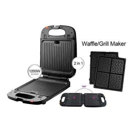 DSP Kc1051A 2 In 1 Waffle Maker With Grill, 1200 Watt