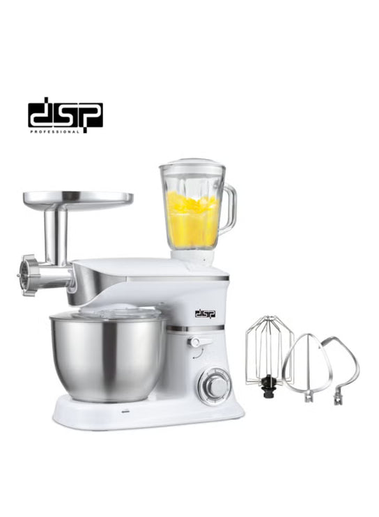 DSP KM3031 3 in 1 Multifunctional Food Processor, 1300 W, 6.5 L - White