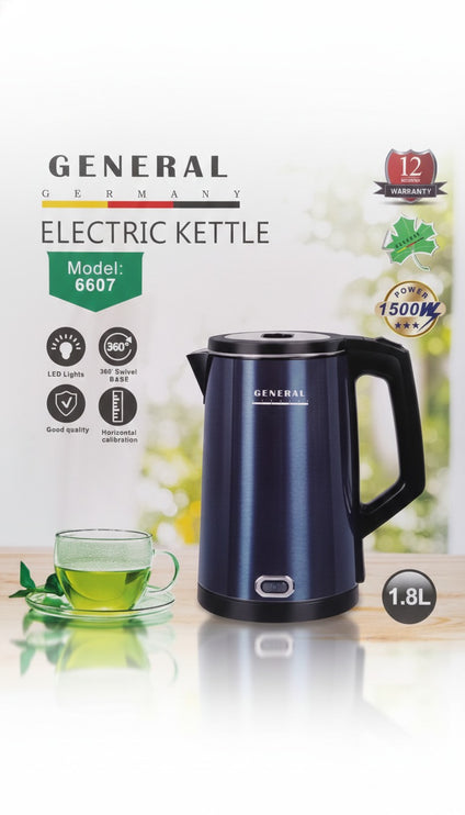 General Germany Electric Kettle 1500W / 1.8L / 6607