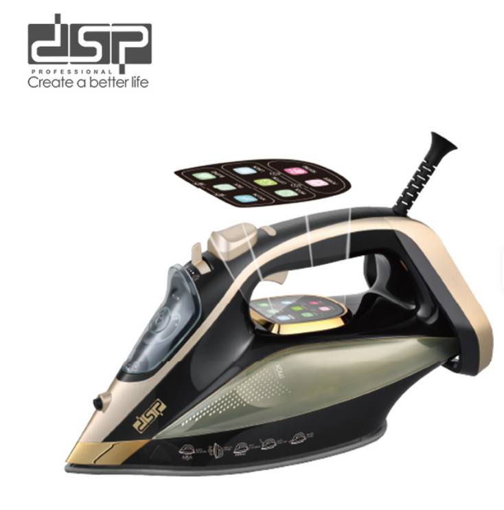 DSP 2200W Ceramic Steam Iron - Adjustable Steam, 25g/min Output & Burst Function