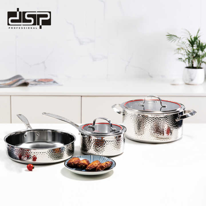 DSP 304 stainless steel pot set household three-piece set