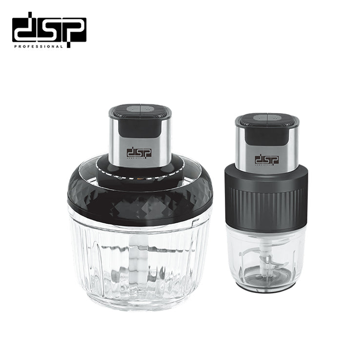 DSP FOOD PROCESSOR, AND CHOPPER, 2.5L/300W, WITH GLASS JAR 2.5L, WITH 1 YEAR WARRANTY مفرمة ومحضرة طعم من دي اس بي تأتي بقوة 300 واط وسعة 2.5 لتر مع وعاء صغير للبهارات فولاذ مقاوم للصدأ مع ضمان لمدة عام