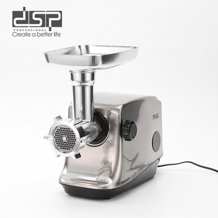 مفرمة لحم DSP بقوة 1200 واط - 3 في 1 لصنع السجق/الكبة مع وظيفة عكسية، 3 شفرات، للاستخدام المنزلي الشاق