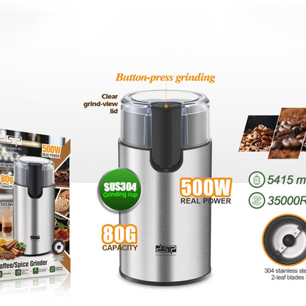 DSP Coffee Bean Grinder Household Mini Portable Small Semi-Automatic Grinder Electric Coffee Maker/500W