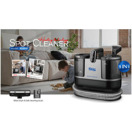 جهاز تنظيف البقع بالبخار DSP KD2047u، محرك قوي 1700 واط، 3 في 1، جهاز تنظيف البقع خفيف الوزن ومتعدد الوظائف، 1.25L/950 مل خزان مزدوج تصميم مضغوط للأريكة والسجاد والسيارة ومنصات الحيوانات الأليفة KD2047U