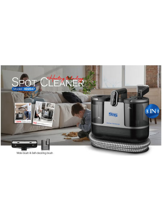 DSP KD2047u Steam Spot Cleaner 1700W Powerful Motor 3 IN 1 Spot Cleaner Lightweight Multifunctional Machine,1.25L/950ml Double Tank Compact Design for Sofa, Carpet, Car and Pet Pads KD2047U