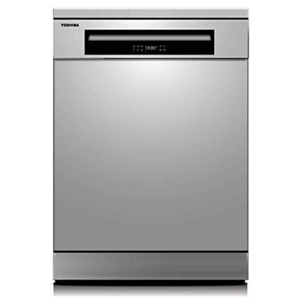 TOSHIBA 14 Place Setting, 6 Programs Free Standing Dishwasher with Dual Wash Zone, DW14F1(S) Silver -