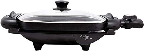 Emjoi UEG190 2 in 1 Electrical Grill & Griddle with Glass Lid (Black),1800W