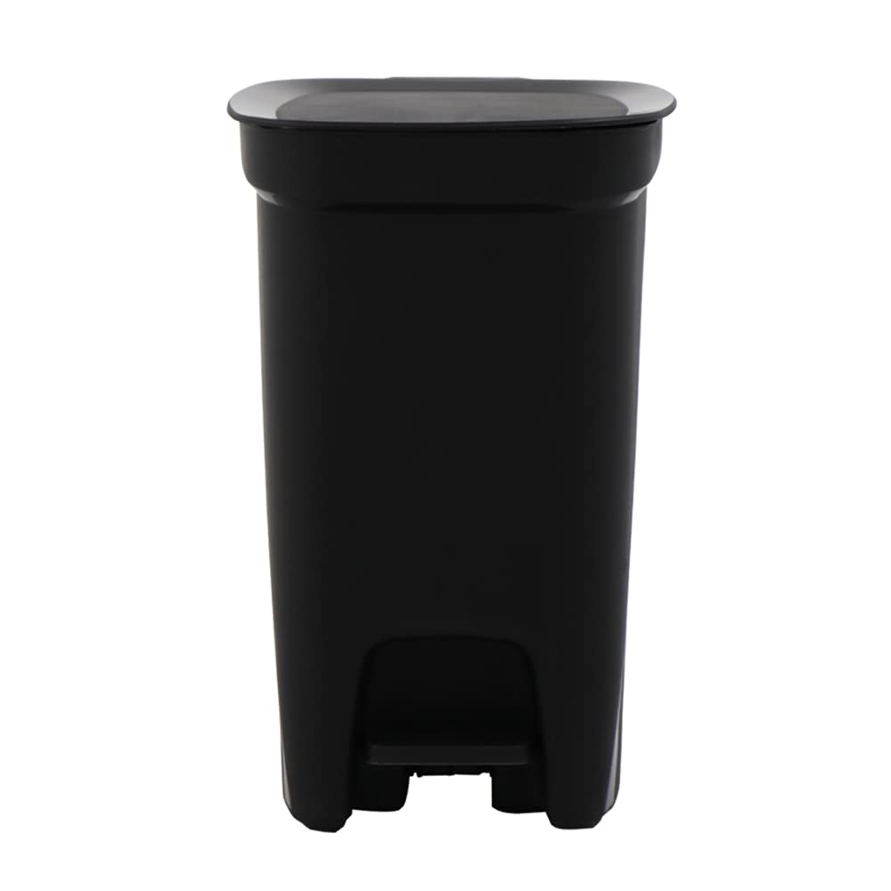 Tramontina Compact Black Polypropylene Compact Trash Can with a Galvanized Steel Rod 10L