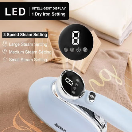 DSP Steamer for Clothes,1200W Portable Handheld Steamer Iron with LCD Display,4Mode,160 ML Detachable Water Tank, 25s Fast Heating 180° Swivel Handle Powerful Wrinkle Remover, Garment Steamer for Home, Dorm, Travel