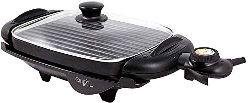 Emjoi UEG190 2 in 1 Electrical Grill & Griddle with Glass Lid (Black),1800W