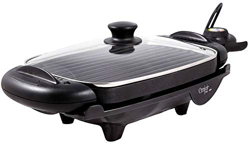 Emjoi UEG190 2 in 1 Electrical Grill & Griddle with Glass Lid (Black),1800W