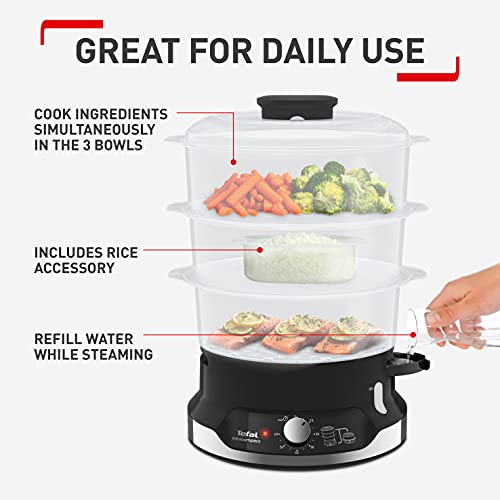 Tefal VC204865 VC204865-Black, Food Steamer, ultracompact, 800 W, Black