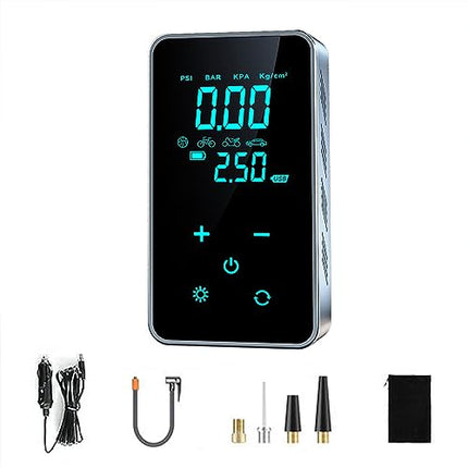 OUNA Electric inflator, ST-9616A Full-Touch-Screen Vehicle-Mounted Air Pump Portable Air Pump for Automobile Air Compressor Electric Tire Inflator