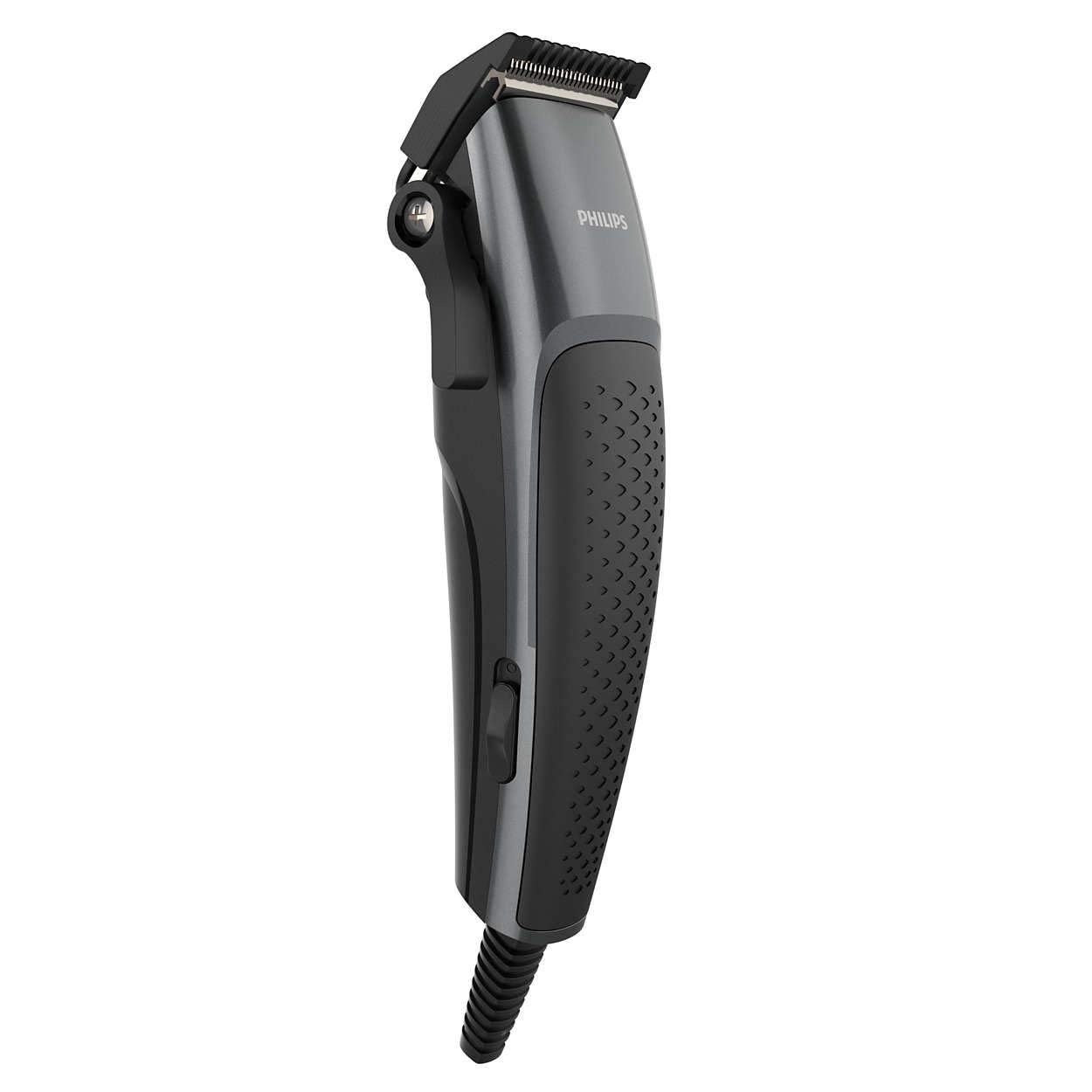 Philips Hairclipper Series 3000 Home Clipper Copper Motor Coil, Durable, Steel Blades, 2.4M Cord, 4 Click-On Combs, Hc310013