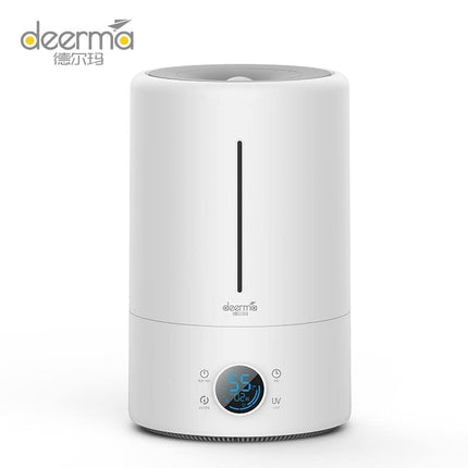 Deerma F628S Touch Display Smart Humidifier for Home | Rooms | Office | Households | 5Liters Capacity UV Lamp Sterilization 3 Gear Mist Volume 12H Timing Touch Display 30dB Low Noise - White