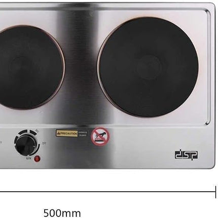 Dsp double electric cooker 1000w & 1500w kd4047 silver