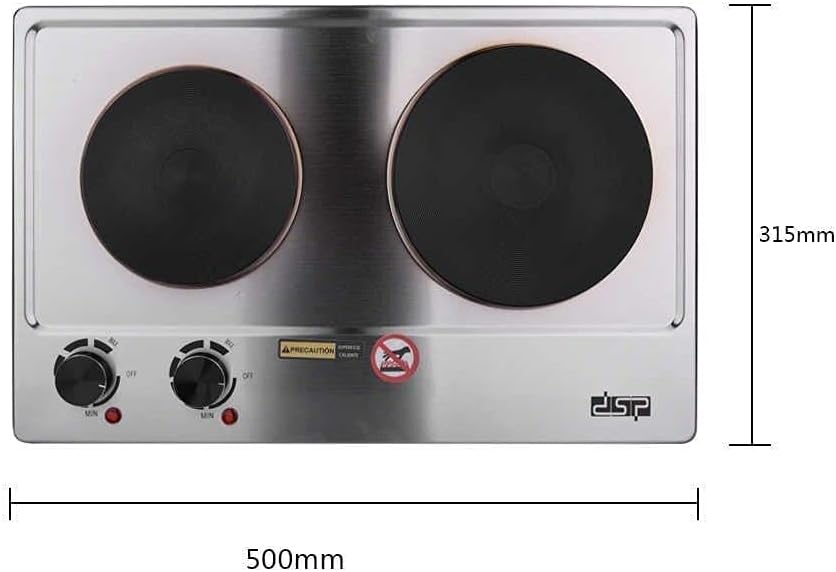 Dsp double electric cooker 1000w & 1500w kd4047 silver