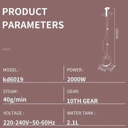 DSP Steam Iron For Clothes And Curtains, 2000 Watt 2.5 Liter With Thermostat Controller KD6019
