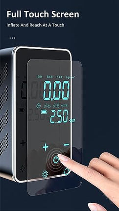OUNA Electric inflator, ST-9616A Full-Touch-Screen Vehicle-Mounted Air Pump Portable Air Pump for Automobile Air Compressor Electric Tire Inflator