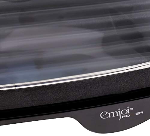 Emjoi UEG190 2 in 1 Electrical Grill & Griddle with Glass Lid (Black),1800W