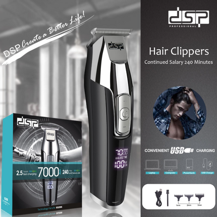 DSP men's shaver, continuous use up to 3 hours, black/gray, three levels of shaving 1 / 2 / 3, with 1 year warranty/90286