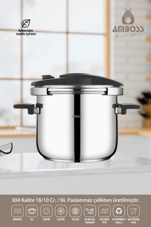 Amboss.12L Pressure Cooker Stainless Steel Made In Turkey