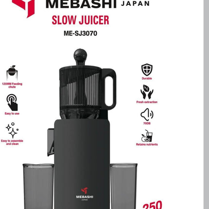Mebashi 250W Slow Juicer with 120mm Feeding Chute ME-SJ3070