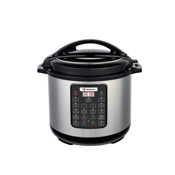 Mebashi ME-PC812 Digital Pressure Cooker - 12L, 1600W, 7-in-1 Multi-Function Cooker (Silver)