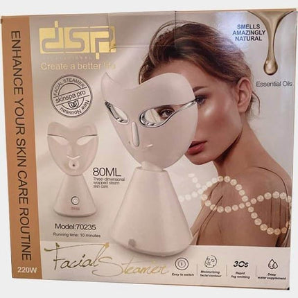 DSP 3D Facial Steamer with Aromatherapy - Deep Cleansing, Pore Purification, Skin Rejuvenation, Relaxation Therapy, Home Spa Experience, DSP 70235