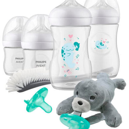 Philips AVENT Natural Baby Bottle with Natural Response , Gift Set Sea Design, SCD838/05