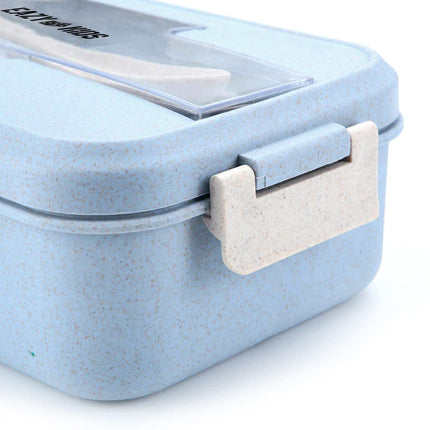 Eazy Kids Wheat Straw Leakproof Eco Bento Lunch Box - Blue (1000ml)