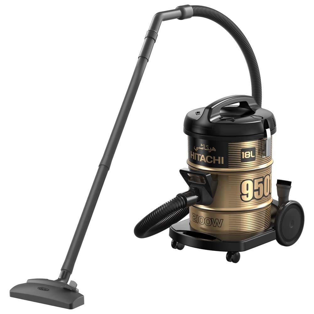 HITACHI Drum Type Vacuum Cleaner, CV950F  / 24CBS BK Gold/Black 18 L / 2100 W