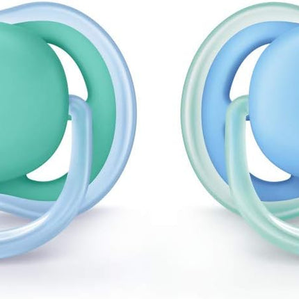 Philips Avent Ultra Air Pacifier, 6-18 Months, Blue/Green, 2 Pack, SCF244/22