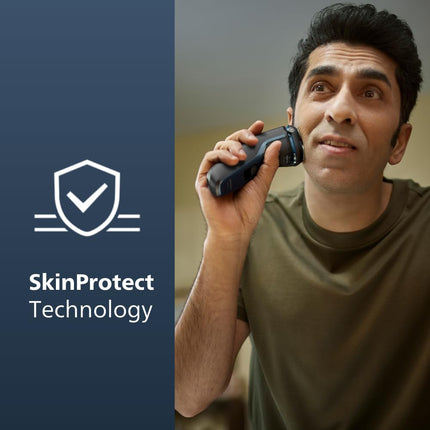 Philips Face & Head Shaver S3144/00 | Wet & Dry Use | Smooth, Comfortable Shave with SkinProtect Tech | 5D Pivot & Flex Heads, PowerCut Blades | 60 min Cordless Use | Pop-Up Trimmer