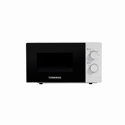 Tornado 20 Liters Solo Microwave Oven with 5 Power Levels, 700W, Defrost Function, 35 Minutes Timer, White, TWMS-20-W-E