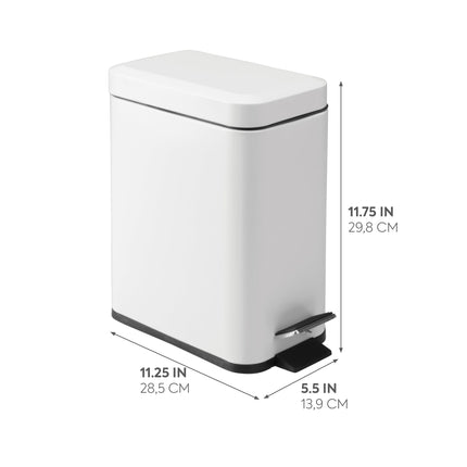 INTERDESIGN iDesign Rectangle Step Can White 5L