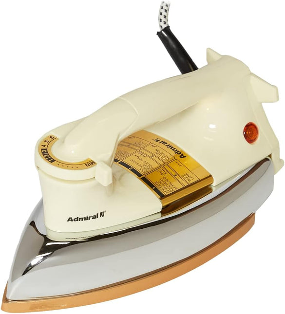 Admiral Heavy Weight Dry Iron, 2400 Input Watt with Ceramic Golden Soleplate Coating, Auto Shut Off Function - ADDI79B (1 Year Warranty)