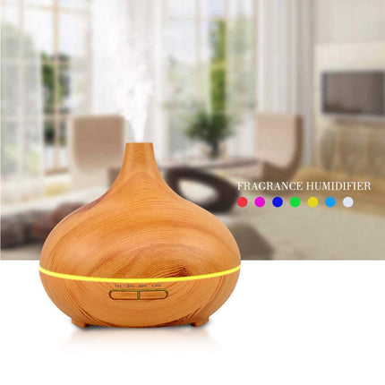 SKY-TOUCH Essential Oil Diffuser, 550Ml Oil Diffuser With 4 Timer, Aromatherapy Diffuser With Auto Shut-Off Function, Cool Mist Humidifier Bpa-Free For Bedroom Home-Yellow Wood