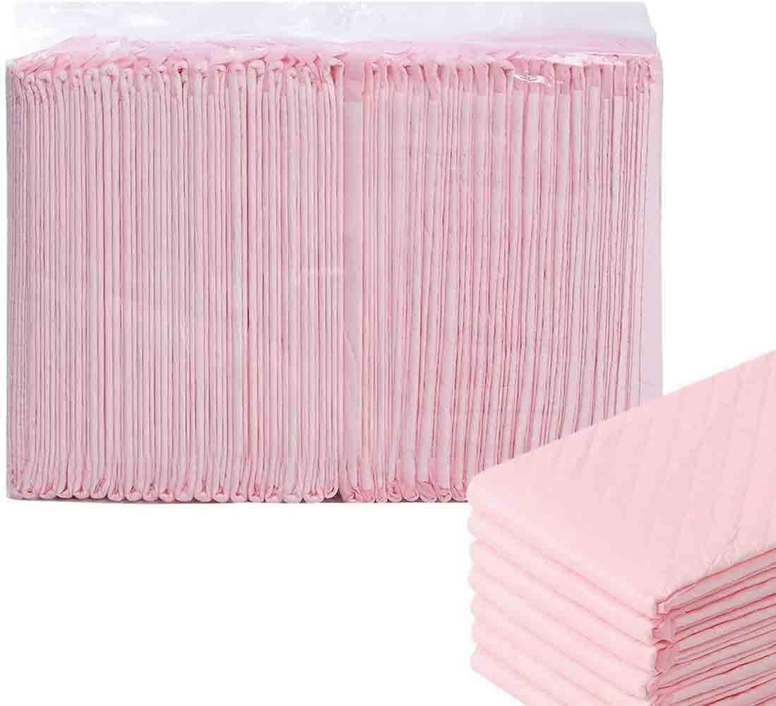 Pet Pee Pads, BEONE Super Absorbent Pet Dog Diaper, Dog Training Pee Pads, Disposable Healthy Nappy Mat For Dog Cat, Keep Healthy Clean Wet Mat (Thickened Pink 33*45 cm 100PCS)