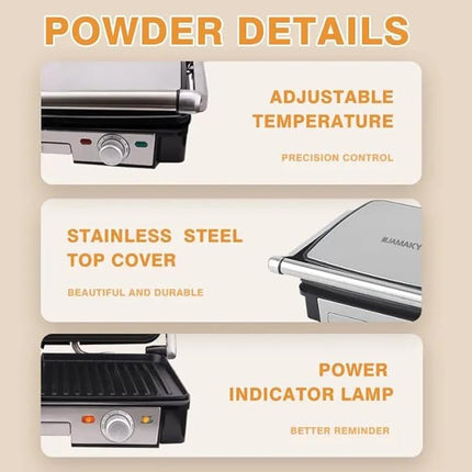 JAMAKY Professional Multifunctional Electric Grill Sandwich Maker JMK2015 with 2800W Multi Color