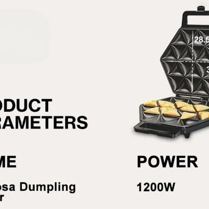 DSP KC1221 Samosa Dumpling Maker with 8 Cavity Mold, 1200W Power, Non-Stick Coating, Perfect for Home or Commercial Use