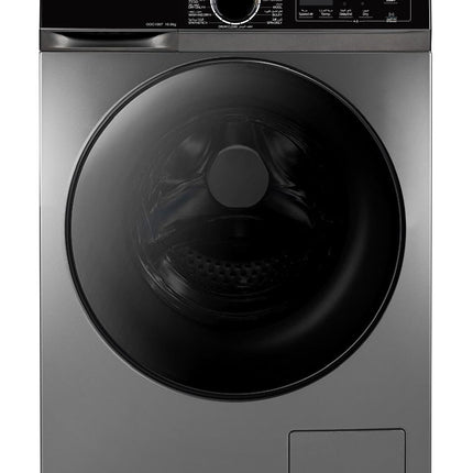 غسالة ومجفف جنرال جولد كومبو، سعة 10 كجم غسيل، 7 كجم تجفيف، 15 برنامج، محرك عاكس 1400 دورة في الدقيقة، غسيل بالبخار، إزالة شعر الحيوانات الأليفة، تحميل أمامي، فضي من الفولاذ المقاوم للصدأ