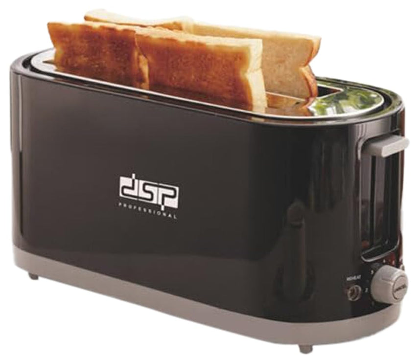 DSP KC2046 3 in 1 Bread Machine 1400W Stainless Steel Bread Maker with Double Baking Slot, Wide Groove Design, Anti-skip Foot Pad