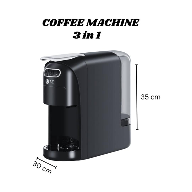 DLC 3 in1 Multifunction Capsule Coffee Machine – 1400W Coffee Maker with 700ML Detachable Water Tank,Strong & Powerful Capsule Coffee Machine, Auto Shut Off | DLC-CM7321 (Black)