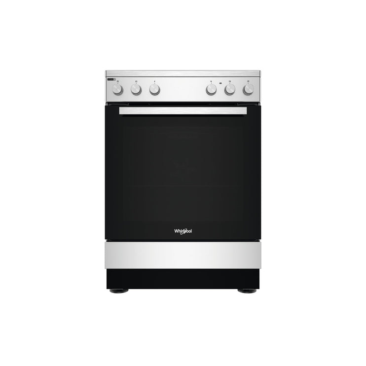 WHIRLPOOL 60CM CERAMIC COOKER-STEEL,WS68V8KHX,